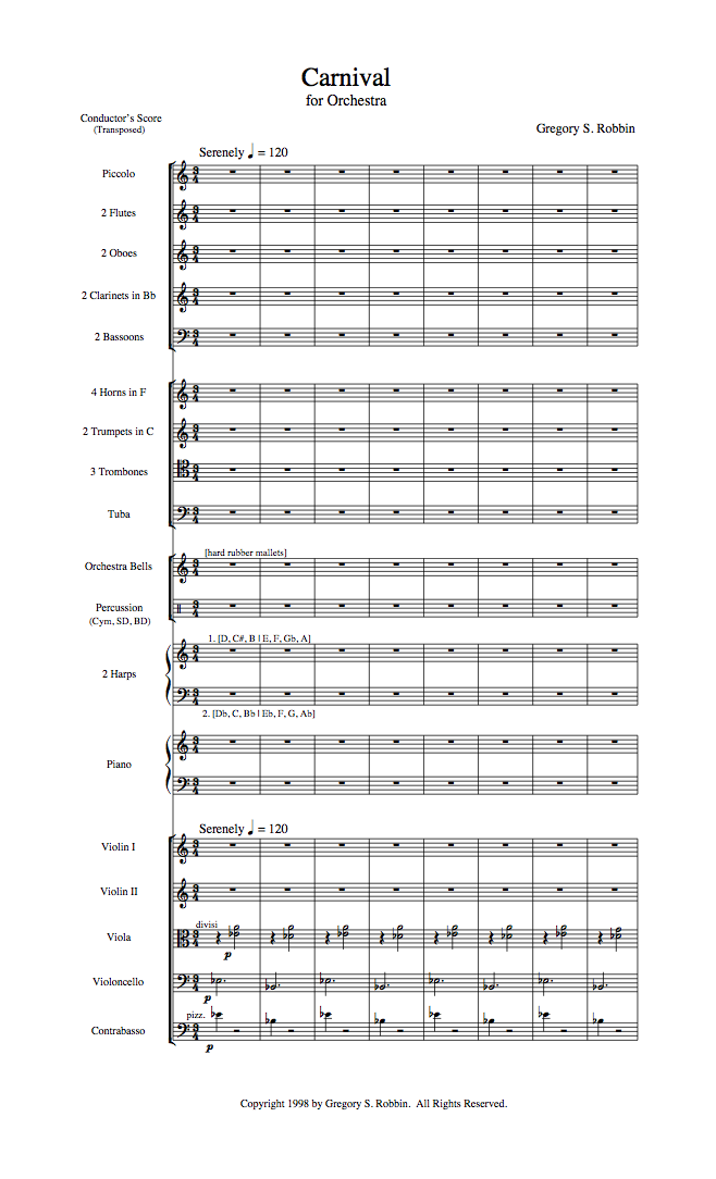 Carnival for Orchestra Score